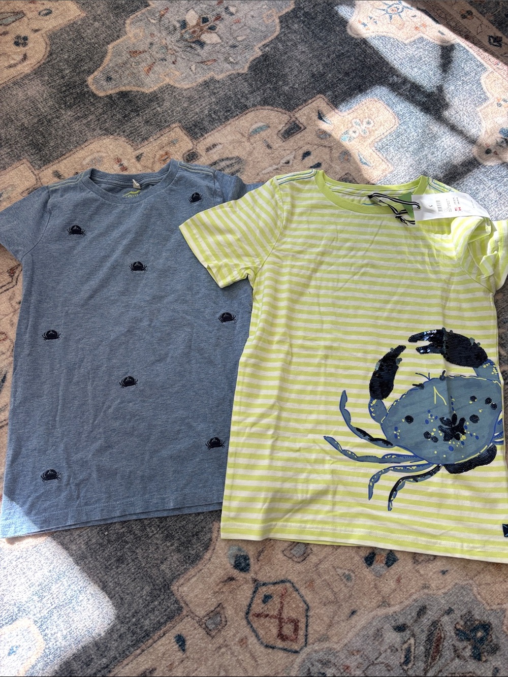 NWT Jouels Kids' Short Sleeve Stripe Tee with Crab Graphic - size 9/10